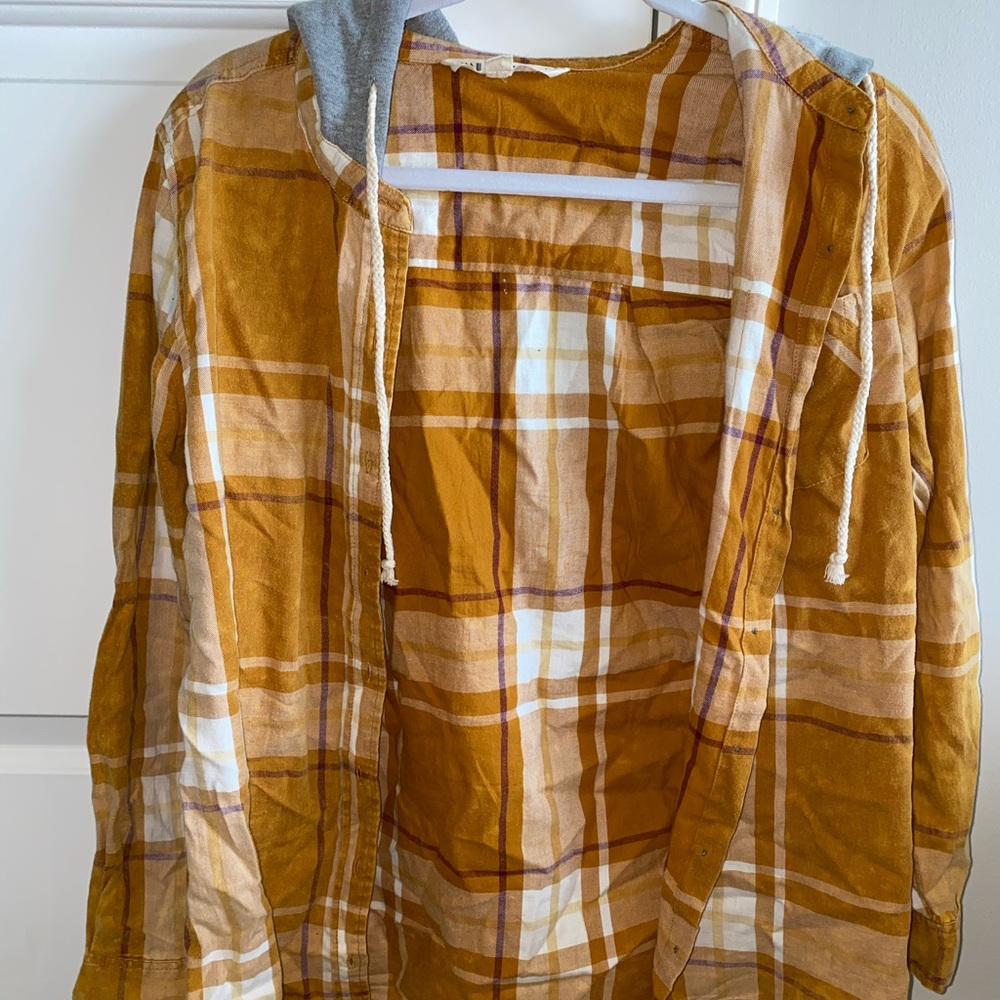 Flannel with grey hood